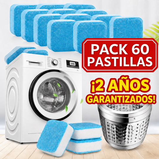 Pack 60 Pastillas Limpia Lavadora