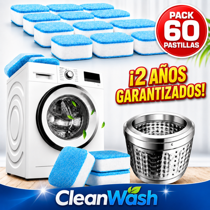 CleanWash - 60 Pastillas Limpiadoras para Lavadora